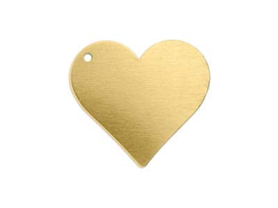 ImpressArt Brass Heart 19mm        Stamping Blank Pack of 5 Pierced   Hole - Standard Image - 1