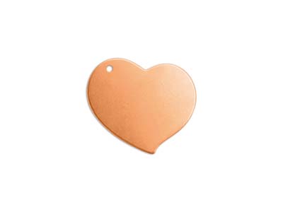 ImpressArt Copper Swirly Heart 19mm Stamping Blank Pack of 6 Pierced    Hole