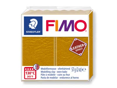 Fimo Leather Effect Ochre 57g      Polymer Clay Block Fimo Colour     Reference 179