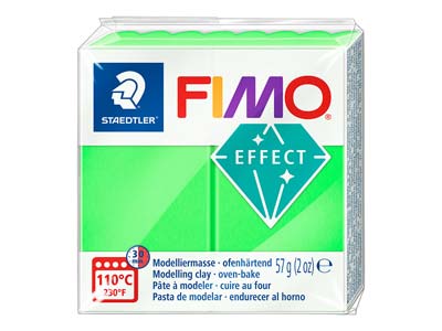 Fimo Effect Neon Green 57g Polymer Clay Block Fimo Colour Reference   501 - Standard Image - 1