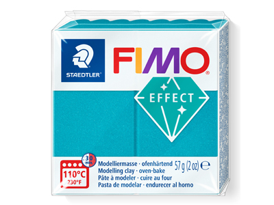 Fimo Effect Metallic Turquoise 57g Polymer Clay Block Fimo Colour     Reference 36 - Standard Image - 1