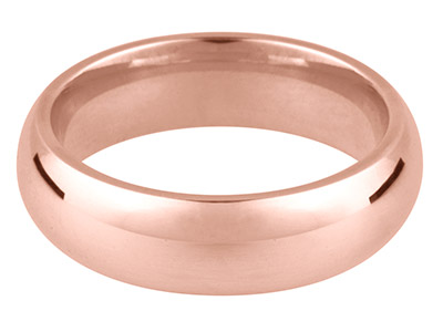 9ct Red Gold Court Wedding Ring    5.0mm, Size Y, 6.0g Medium Weight, Hallmarked, Wall Thickness 1.82mm, 100 Recycled Gold
