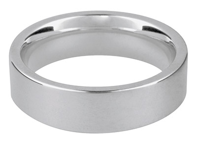 9ct White Gold Easy Fit            Wedding Ring 5.0mm, Size M, 5.7g   Medium Weight, Hallmarked, Wall    Thickness 1.74mm, 100 Recycled    Gold