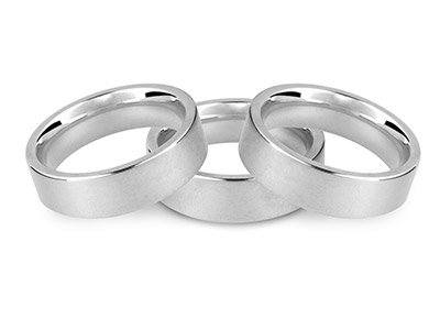 9ct White Gold Easy Fit            Wedding Ring 4.0mm, Size L, 4.7g   Medium Weight, Hallmarked, Wall    Thickness 1.77mm, 100% Recycled    Gold - Standard Image - 2