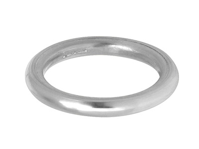 Silver Halo Wedding Ring 3.0mm,    Size Q, 4.9g Heavy Weight,         Hallmarked, Wall Thickness 3.00mm, 100% Recycled Silver - Standard Image - 1