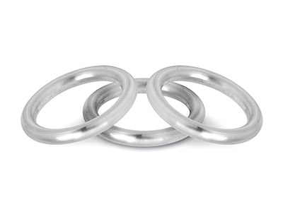 Silver Halo Wedding Ring 3.0mm,    Size Q, 4.9g Heavy Weight,         Hallmarked, Wall Thickness 3.00mm, 100% Recycled Silver - Standard Image - 2