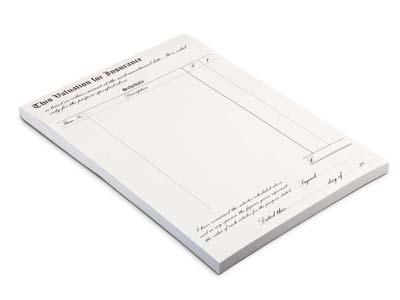 Valuation Forms With Printed        Format, Pack of 100 Sheets, A4 Size