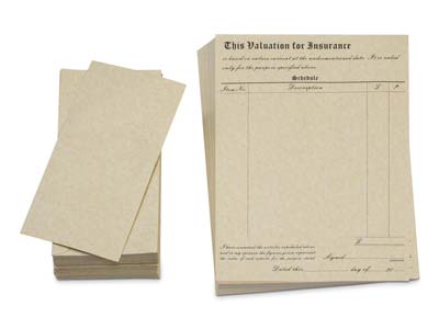 Parchment Valuation Form And       Envelope, Pack of 100, A4 Size - Standard Image - 1