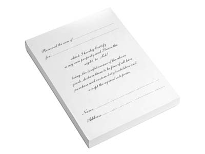 Right To Sell Pad, 100 Sheets,     17.5cm X 12.5cm - Standard Image - 1