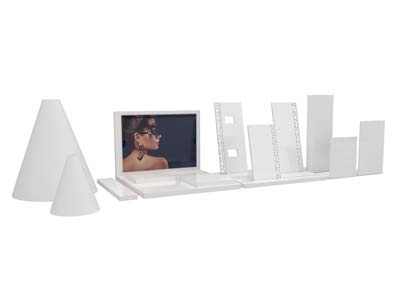 White Gloss Acrylic Square Display Stand - Standard Image - 3