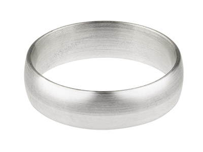 18ct White Gold Blended Court      Wedding Ring 6.0mm, Size Q, 1.3mm  Wall, Hallmarked, Wall Thickness   1.30mm, 100 Recycled Gold
