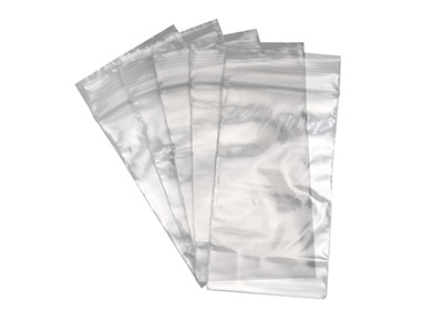 Clear Plastic Bags Extra Small     35x60mm Resealable Pack of 100 - Standard Image - 1