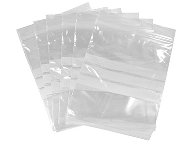 Plastic Bags With Write On Strips  Small 60x60mm Resealable           Pack of 100 - Standard Image - 1
