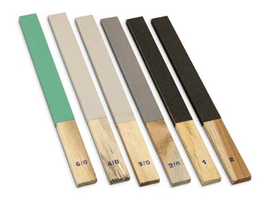 Flat Emery Stick Set, 152mm X      234mm, 6/0, 4/0, 3/0, 2/0, 1 And 2 Grit - Standard Image - 1