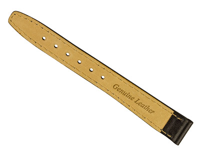 Black Calf Stitched Watch Strap    18mm Genuine Leather - Standard Image - 2