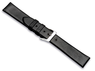 Black Calf Extra Long Watch Strap  18mm Genuine Leather