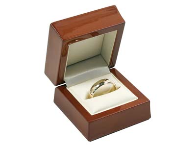 Wooden Ring Box, Mahogany Colour - Standard Image - 1
