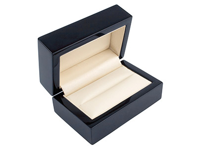 Wooden Double Ring Box, Black      Colour - Standard Image - 2