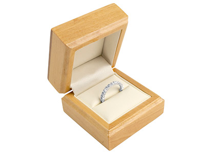 Wooden Ring Box, Maple Colour - Standard Image - 1