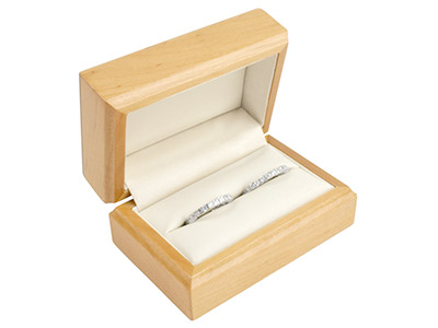 Wooden Double Ring Box, Maple      Colour - Standard Image - 1