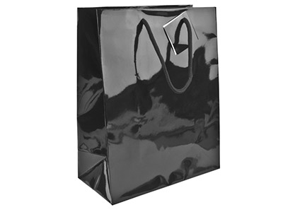 Black Gloss Gift Bag, Small        Pack of 5 170x120x75mm