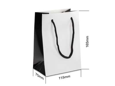 White Monochrome Gift Bag Small    Pack of 10 - Standard Image - 3