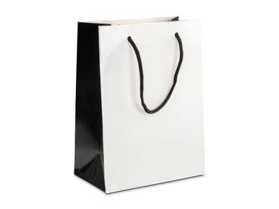 White Monochrome Gift Bag Medium   Pack of 10 - Standard Image - 1