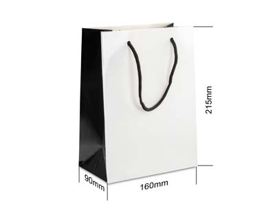 White Monochrome Gift Bag Medium   Pack of 10 - Standard Image - 3