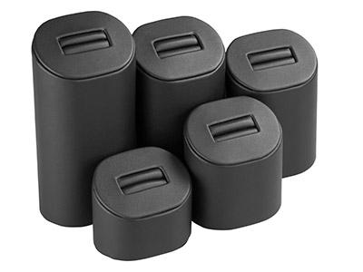 Black Leatherette 5 Piece Ring Set - Standard Image - 1