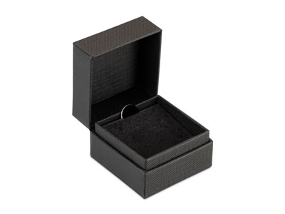 Black Textured Eco Earring Box - Standard Image - 1