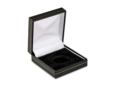 Black Leatherette Full Sovereign In Capsule Coin Box - Standard Image - 1
