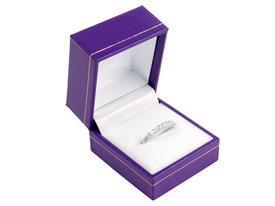 Purple Leatherette Ring Box