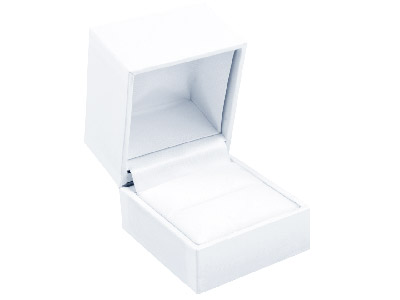 White Leatherette Ring Box