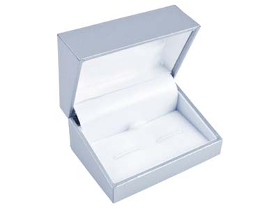 Silver Leatherette Cufflink Box - Standard Image - 1