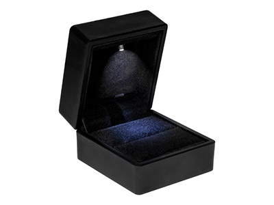 LED Black Jewellery Ring Box