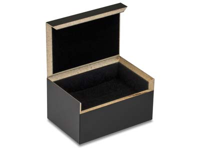 Black Seamless Double Ring        Cufflink Box