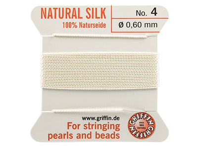 Griffin Silk Thread White, Size 4 - Standard Image - 1