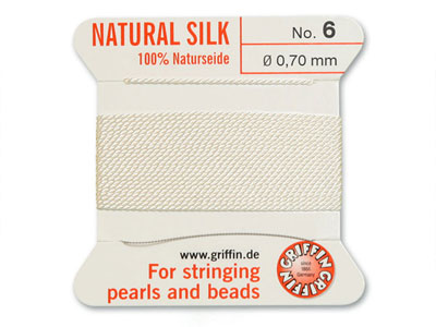 Griffin Silk Thread White, Size 6 - Standard Image - 1