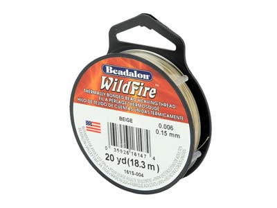 Beadalon Wildfire Thread, Beige,   0.15mm X 18m