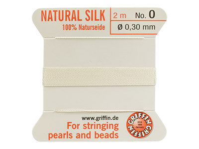 Griffin Silk Thread White, Size 0