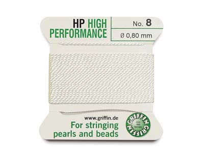 Griffin High Performance, Bead     Cord, White, Size 8 - Standard Image - 1