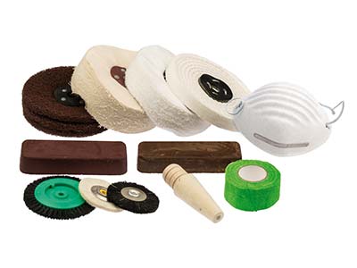 Bench Polisher Kit With Mops,      Compounds And Safety Equipment