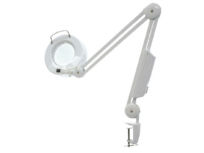 Illuminated Magnifying Lamp With   Fluorescent Tube And Round Lens - Standard Image - 1