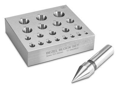 Round Bezel/collet Forming Block   With 20 Holes And 17 Degree Angle  Punch Included - Standard Image - 1