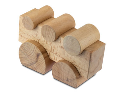 Wooden Bending Swage Block With 5  Wooden Mandrels