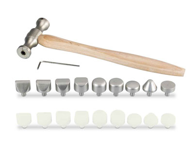 Planishing Hammer With 9 Steel And 9 Delrin Heads - Standard Image - 1
