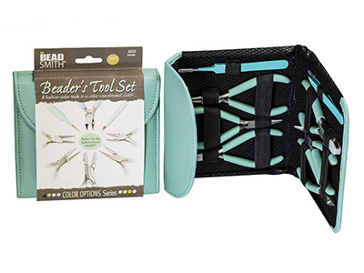 Beadsmith Beaders Tool Kit In Aqua Fashion Clutch Bag