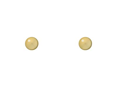 Safe Pierce Pro 24ct Gold Plated   4mm Full Moon Ball Hat Back Ear    Piercing Studs - Standard Image - 2