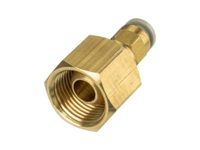 Argon Regulator Female Push        Fitting, 3/8 Bsp To 6mm Tube, For  Use With Orion Welders - Standard Image - 3