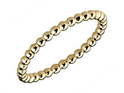 Gold Filled Beaded Ring 2mm Size O - Standard Image - 2